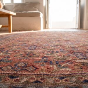 Coral Tribal 4 Point Start Motif Antique Rustic Persian Afshar Area Rug (SKU 19205) - in-room detail