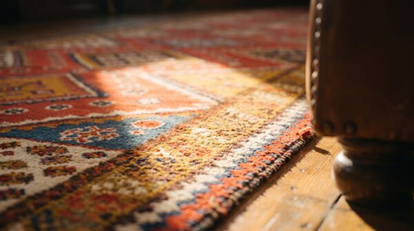 Coral antique tribal geometric flat weave persian qashqai extremely long hallway runner kilim rug (sku 17643) - in-room detail