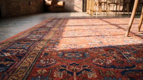 Coral antique tribal kurdish nw persian long and narrow rug 11 Coral antique tribal kurdish nw persian long and narrow rug (sku 17266) - in-room detail