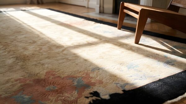 Cream color classic antique chinese art deco design area rug 7 Cream color classic antique chinese art deco design area rug (sku 22663) - in-room detail
