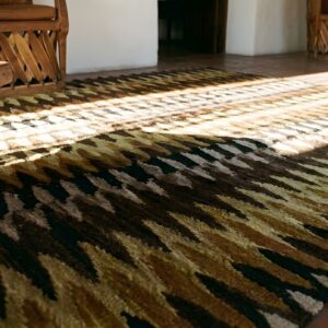 Dazzling Geometric Design Antique Native American Navajo Earth Tone Rug (SKU 23767) - in-room detail