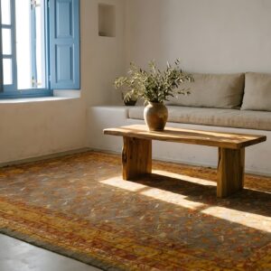 Decorative Gray Antique Turkish Room Size Tribal Oushak Area Rug (SKU 24794) - room view