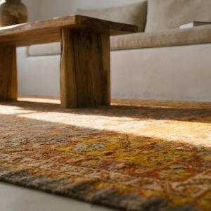Decorative Gray Antique Turkish Room Size Tribal Oushak Area Rug (SKU 24794) - in-room detail