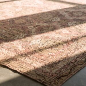 Decorative Light Color Allover Tribal Pattern Antique Oversized Turkish Oushak Carpet (SKU 20826) - in-room detail
