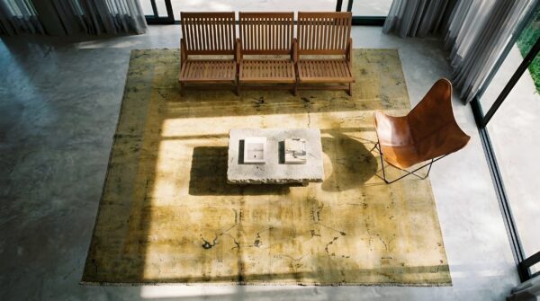 Decorative light washed out color antique chinese deco long and narrow rug 11 Decorative light washed out color antique chinese deco long and narrow rug (sku 24393) - in-room detail