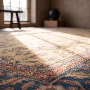Decorative Light Yellow Color Antique Allover Design Persian Sultanabad Oversized Rug (SKU 21534) - in-room detail