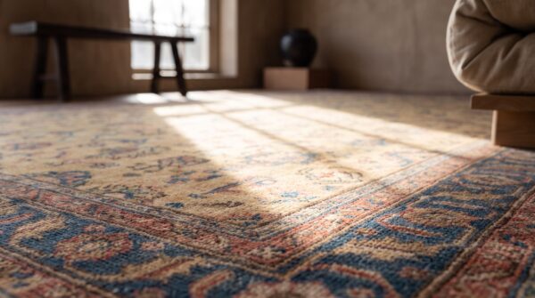 Decorative light yellow color antique allover design persian sultanabad oversized rug (sku 21534) - in-room detail