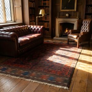 Deep Rich Color Tribal Antique Persian Baluch Allover Geometric Rug (SKU 25185) - room view