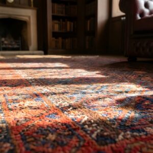 Deep Rich Color Tribal Antique Persian Baluch Allover Geometric Rug (SKU 25185) - in-room detail