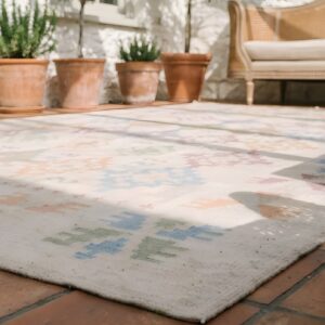 Antique Dhurrie Hallway Runner Cotton Ivory Rug (SKU 22079) - in-room detail