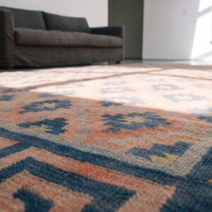 Antique Dhurrie Hallway Runner Wool Multicolor Rug (SKU 21159) - in-room detail