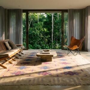 Antique Dhurrie Small Scatter Size Cotton Brown Rug (SKU 21753) - room view