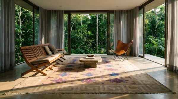 Antique dhurrie small scatter size cotton brown rug 10 Antique dhurrie small scatter size cotton brown rug (sku 21753) - room view