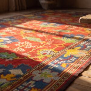Antique Donegal - Arts & Crafts Oversized Room Size Wool Red Rug (SKU 21192) - in-room detail