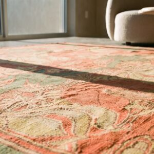 Antique Donegal - Arts & Crafts Room Size Coral Rug (SKU 21909) - in-room detail