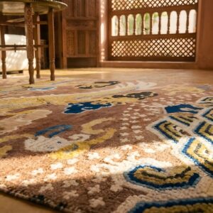 Antique Early 19th Century Chinese Dragon Cloud Band Peking Pillar Hallway Runner Rug (SKU 23492) - in-room detail