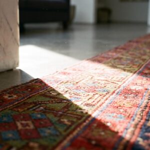 Early 19th Century Antique NW Persian Tribal Shrub Design Hallway Runner (SKU 21410) - in-room detail