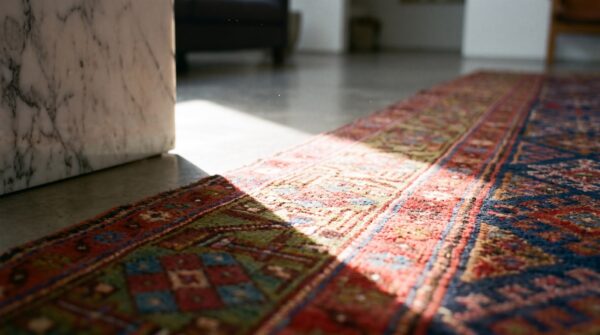 Early 19th century antique nw persian tribal shrub design hallway runner 9 Early 19th century antique nw persian tribal shrub design hallway runner (sku 21410) - in-room detail