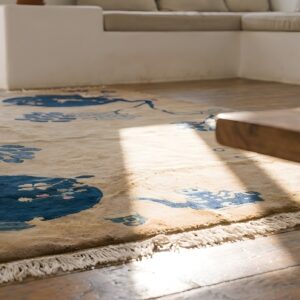 Early 20th Century Light Color Open Field Chinese Art Deco Room Size Rug (SKU 22170) - in-room detail