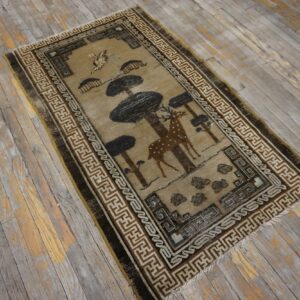 Earthy Color Scenic Chinese Crane and Reindeer Design Baotou Rug (SKU 25644) - room view