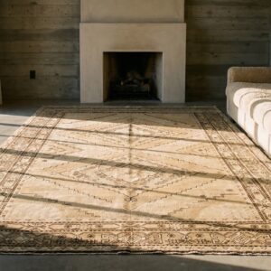 Antique East Turkestan Geomatic Pattern Light Color Khotan Rug (SKU 19648) - room view