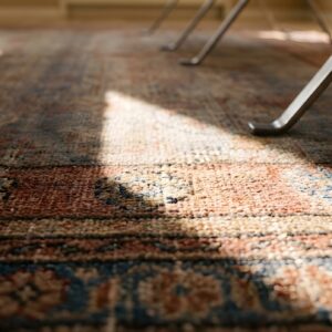 Antique East Turkestan Pomegranate Design Wool Pile Hand Knotted Khotan Yarkand Rug (SKU 23805) - in-room detail