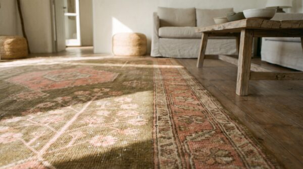 Antique east turkestan wide hallway gallery size wool khotan rug 5 Antique east turkestan wide hallway gallery size wool khotan rug (sku 17414) - in-room detail