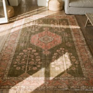 Antique East Turkestan Wide Hallway Gallery Size Wool Khotan Rug (SKU 17414) - styled overhead view