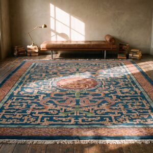 Antique Elaborate Chinese Dragon Design Room Size Art Deco Carpet (SKU 22623) - room view