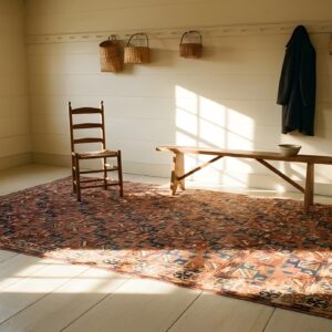 Antique Ersari - Beshir Hallway Runner Wool Blue , Coral Rug (SKU 2519) - room view
