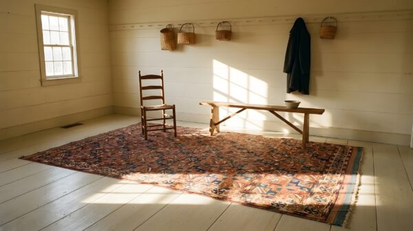 Antique ersari - beshir hallway runner wool blue , coral rug 9 Antique ersari - beshir hallway runner wool blue , coral rug (sku 2519) - room view