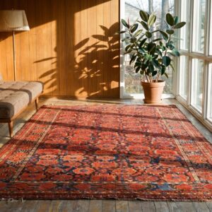 Antique Ersari - Beshir Persian Knotted Coral Rug (SKU 19957) - room view