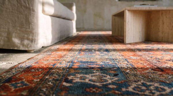 Exciting happy coral antique oversized persian bidjar carpet 8 Exciting happy coral antique oversized persian bidjar carpet (sku 20266) - in-room detail
