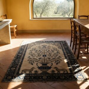 Antique Farhan Persian Allover Floral Knotted Rug (SKU 25157) - room view