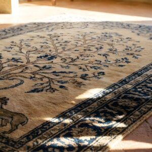 Antique Farhan Persian Allover Floral Knotted Rug (SKU 25157) - in-room detail