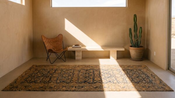 Fine blue allover herati design antique persian tabriz hallway runner wool rug 7 Fine blue allover herati design antique persian tabriz hallway runner wool rug (sku 19517) - room view