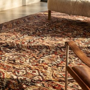 Fine Herati Pattern Antique Flatweave Persian Senneh Kilim Rug (SKU 25046) - in-room detail