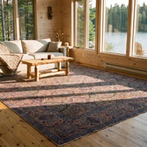 Fine Large Room Size Antique Floral Persian Kerman Wool Hand Knotted Pile Rug (SKU 25577) - room view