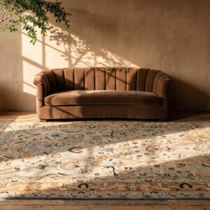 Fine Light Faded Blue Antique Persian Tree Of Live Design Room Size Khorassan Rug (SKU 21400) - room view
