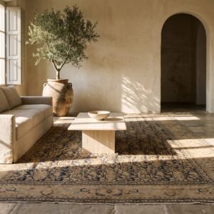 Fine Paisley Boteh Design Antique Long and Narrow Persian Khorassan Gallery Rug (SKU 21784) - room view