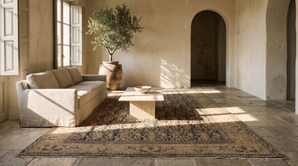 Fine paisley boteh design antique long and narrow persian khorassan gallery rug 5 Fine paisley boteh design antique long and narrow persian khorassan gallery rug (sku 21784) - room view