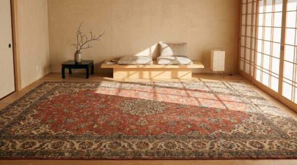 Fine red allover floral antique 19th century persian tabriz haji jalili carpet 9 Fine red allover floral antique 19th century persian tabriz haji jalili carpet (sku 20106) - room view