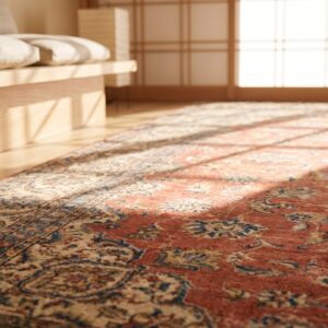 Fine Red Allover Floral Antique 19th Century Persian Tabriz Haji Jalili Carpet (SKU 20106) - in-room detail