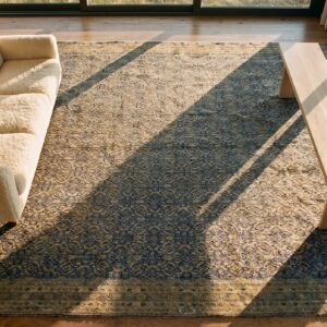 Fine Weave Classic Room Size Herati Pattern Antique Persian Blue Tabriz Carpet (SKU 20951) - in-room detail