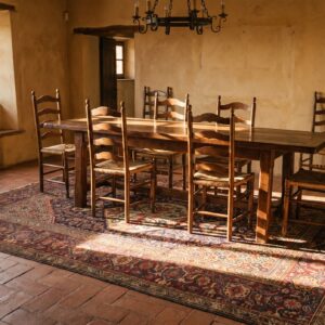 Fine Weave Antique Floral Medallion Design Persian Farahan Rug (SKU 21375) - room view
