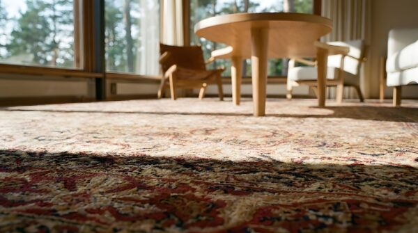 Fine weave light color antique floral large oversized persian kerman carpet 12 Fine weave light color antique floral large oversized persian kerman carpet (sku 23799) - in-room detail