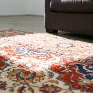 Fine Weave Light Color Antique Persian Room Size Silk Tabriz Rug (SKU 21764) - in-room detail