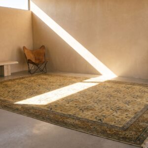 Fine Antique Yellow Persian Kerman Large Oversized Carpet (SKU 20198) - room view