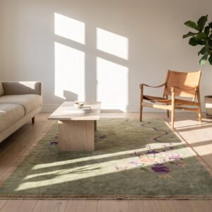 Wool Antique Floral Chinese Art Deco Hand Knotted Pile 1920s Rug (SKU 22142) - room view