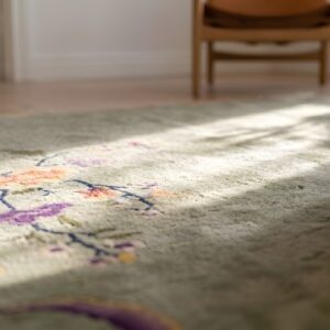 Wool Antique Floral Chinese Art Deco Hand Knotted Pile 1920s Rug (SKU 22142) - in-room detail